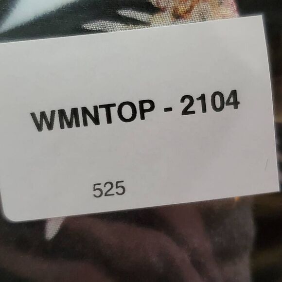 H&M Women's Crane Print Blouse Black Pink Bird Tie Sleeve Top US 2 Size 32 Visco - Picture 7 of 7